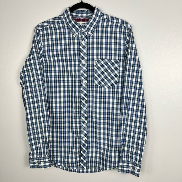 Ben Sherman Blue and White Checkered Dress Shirt - Picture 2 of 15